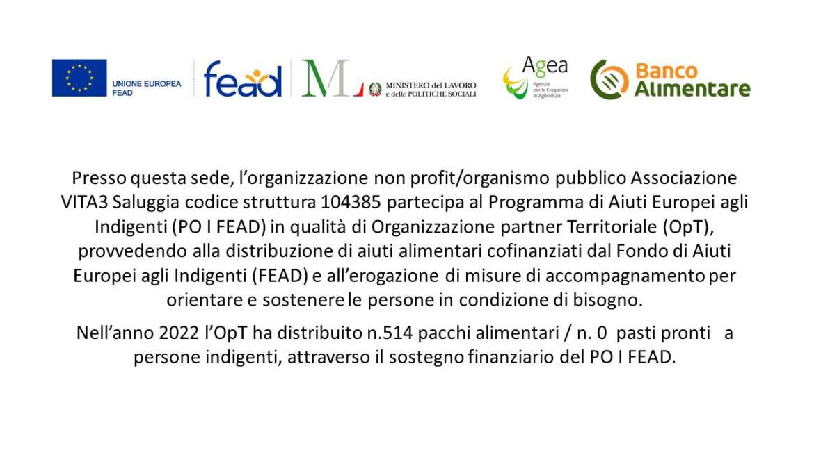 Vita Tre e Banco Alimentare nel 2022